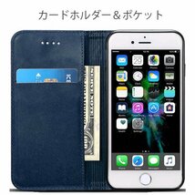 iPhone 13 ケース 手帳型 iPhone13 カバー ネイビー 青 紺色 おしゃれ シンプル スマホケース レザー 人気 ベルトなし 送料無料_画像2