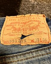 【送料無料】 ヴィンテージ リーバイス BigE 551ZXX W33 L36 レプリカ バレンシア製 555 501 XX LEVI'S 505_画像6