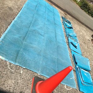 ...c038 fire prevention mesh sheet blue 1.8m×5.1m# Japan fire prevention association / fire fighting . registration person . standard number ACE-27-0242 etc. /book@..* total 6 pieces set!