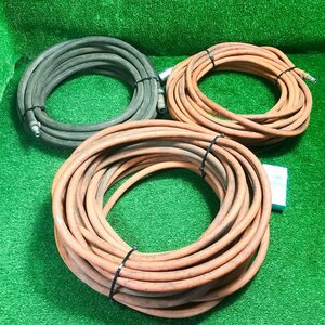 会清f493 エアホース各種 橙(全長30ｍ-1巻 全長16.5ｍ-1巻)◆黒(全長10ｍ-1巻)■全て(プラグソケット付 漏れなし) 空圧工具★計3巻セット