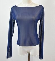 極美品 ☆ BalletRosa　メッシュ長袖トップス　ネイビー　42L_画像1