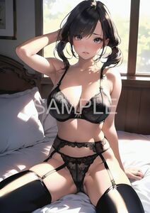 C5503■アートイラスト■セクシー グラビア AIイラスト 水着 下着 美女 ギャル 巨乳 貧乳 美脚 美尻 豊艶 AI美人 ポスター■A4サイズ■