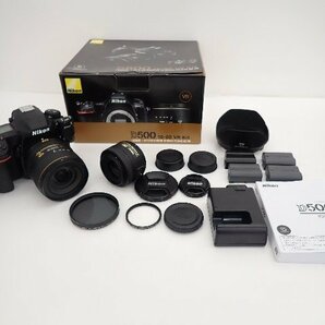 【良品】Nikon ニコン D500 16-80 VR Kit デジタル一眼レフカメラ レンズキット + AF-S DX NIKKOR 35mm F1.8G付 ∽ 6DC9D-1の画像1