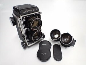 MAMIYA C220 + SEKOR 105mm F3.5 DS + SEKOR 65mm F3.5 マミヤ 二眼レフカメラ レンズ2個 動作可 ∬ 6DDCD-4