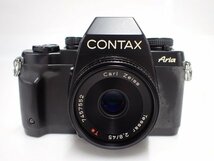 CONTAX ARIA + TESSAR 45mm F2.8 T* MMJ コンタックス アリア フィルム一眼レフカメラ ボディ + テッサー レンズ 動作品 ∬ 6DDCD-11_画像3