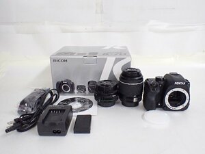 【良品】 RICOH/PENTAX リコー ペンタックス K-70 デジタル一眼レフカメラ ブラック ダブルズームキット 元箱付 ∴ 6DD11-1