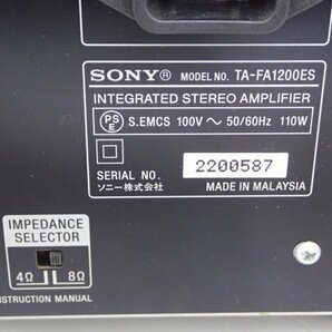 SONY ソニー プリメインアンプ TA-FA1200ES △ 6D642-2の画像5