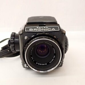 ZENZA BRONICA ゼンザブロニカ 中判カメラ S2 後期型 ボディ + レンズ Nikon NIKKOR-P 75mm F2.8 フィルムバック2個付 □ 6E297-18の画像2