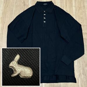 ★送料360円★レア Paul Smith ポールスミス うさぎボタン 長袖シャツ ポロシャツ 黒 ブラック メンズ COLLECTION 綿100% サイズL R-5862の画像1