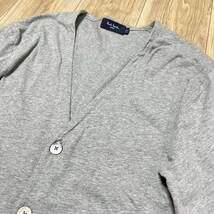 ★送料360円★美品 Paul Smith ポールスミス JEANS 長袖 カーディガン カットソー 薄手 グレー 刺繍 メンズ サイズXL R-5899_画像3