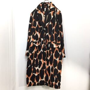 【美品】BY MALENE BIRGER バイマレーネビルガー 総柄 チェスターコート 起毛 ロングコート 女性用 レディース サイズ32 K-2057