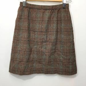 ★送料360円】米国製 70-80s PENDLETON ペンドルトン ビンテージ ヴィンテージ ミニスカート ウール100% チェック柄 レディース 茶 H-1033