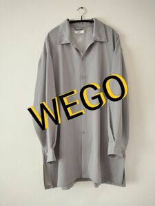 WEGO　Men'sロング丈シャツ　グレー　Lサイズ