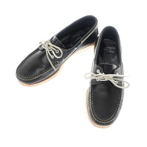 【中古】パラブーツ Paraboot International gallery BEAMS別注 BARTH デッキシューズ ブラックxネイビー【サイズ6.5】