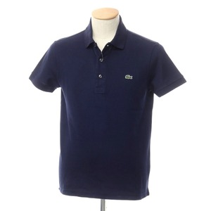 【中古】ラコステ LACOSTE 鹿の子コットン 半袖ポロシャツ ネイビー【サイズ2】