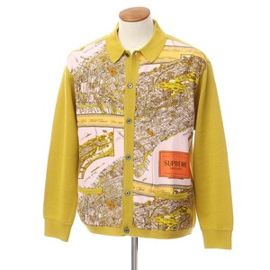 【中古】シュプリーム Supreme 2023年秋冬 Silk Map Cardigan アクリルウール カーディガン マスタードイエロー系【サイズM】