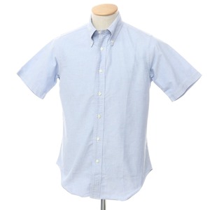 【中古】インディビジュアライズドシャツ INDIVIDUALIZED SHIRTS コットン ボタンダウン 半袖シャツ ライトブルー【サイズ15】