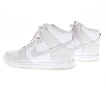 【中古】ナイキ NIKE DUNK HI RETRO ダンクハイ レザー スニーカー ホワイトxライトグレー【サイズ27.5cm】_画像6