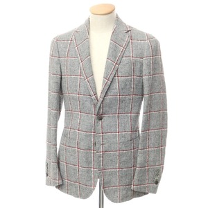 [ used ] stay rela Tino STILE LATINOlinen nylon 3B tailored jacket gray x red [ size 42 Drop8R]