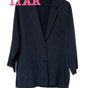 11AR 黒 模様入り 薄手 ジャケット