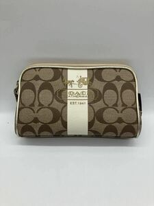 【ITEME5MDAUKG】COACH コーチ シグネチャー ポーチ EST.1941 メイクポーチ 化粧ポーチ 小物入れ レディース