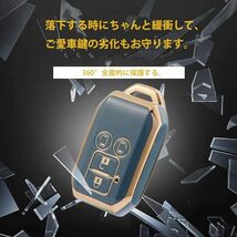 スズキSUZUKI スマートキーケース TPU キーカバー ハスラー スペーシア ワゴン ソリオ ブラック×ゴールド_画像5