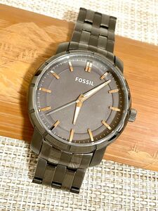 [限定特価品:ランクA/稼働]FOSSIL フォッシル ビッグフェイスウォッチ/ガンメタリック/ブラック/腕時計