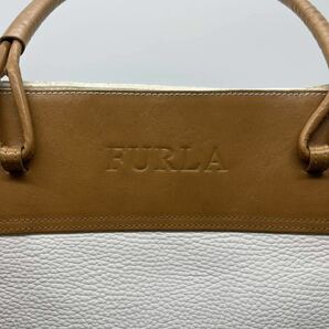 FURLA フルラ ウィメンズ ビジネスバッグ フォーマル トートバッグ シボ革 オールレザー 大容量 ホワイト A4収納 肩掛けの画像6