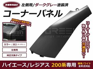 200系 ハイエース 塗装済み コーナーパネル ダークグレー IE2 車検対応品 純正タイプ アンダーミラーカバー 1型 2型 3型 4型 5型