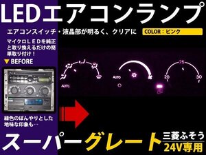 メール便送料無料 24V 三菱ふそう スーパーグレート エアコンパネル ピンク LED照明 エアコンランプ エアコン球 フロント セット ルーム球