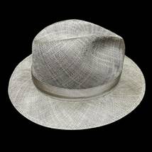 雰囲気最高 ボルサリーノ Borsalino 140250 高級 定価61600 シルバーグレー パナマハット ストローハット HAT ハット イタリア製 59cm _画像2