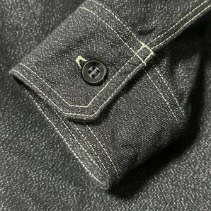 美品 STEVENSON OVERALL Co. スティーブンソンオーバーオール ワークシャツ シャツ 黒シャン ブラック シャンブレー ごま塩 チンスト マチの画像6