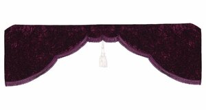 金華山センターカーテン　チンチラ　ワインパープル（赤紫色）　Lサイズ　2200×720　五右衛門 　【納期約1ヵ月】