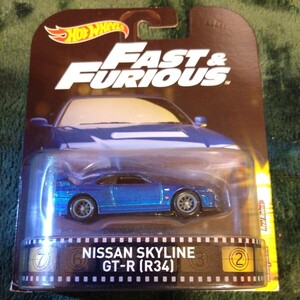 ホットウィール Hot Wheels FAST ＆ FURIOUS NISSAN SKYLINE GT-R （R34）