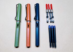 1本約1666円3本セット！Lamy万年筆ラミーEF細字インクコンバーター付き LAMY ラミー サファリ 万年筆