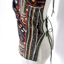 【タグ付き・新品】ISABEL MARANT Tamara Open-Back Embroidered Printed Silk-Satin Top size38 ブラック イザベルマラン 刺繍 ブラウス_画像5