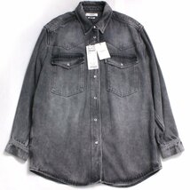 22ss【タグ付・新品・定価60,500円】ISABEL MARANT ETOILE TANIAMI SHIRT size36 GREY 22PCH0801 イザベルマランエトワールナ デニムシャツ_画像1