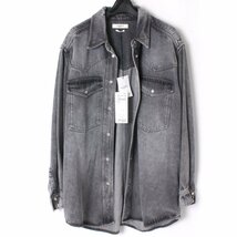 22ss【タグ付・新品・定価60,500円】ISABEL MARANT ETOILE TANIAMI SHIRT size36 GREY 22PCH0801 イザベルマランエトワールナ デニムシャツ_画像3