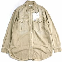 22ss【タグ付・新品・定価60,500円】ISABEL MARANT ETOILE TANIAMI SHIRT size36 ECRU 22PCH0801 イザベルマランエトワールナ デニムシャツ_画像1