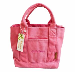 期間限定特価◆トートバッグ　 ミニトートバッグ 帆布レディース キャンバス バッグ　ピンク ミニトートバッグ