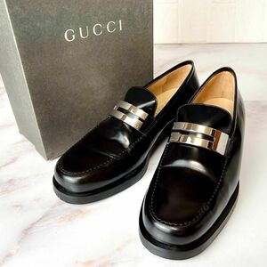 GUCCI グッチ Gロゴ 金具 ブラック ローファー 3サイズ（約23.5～24cm相当）箱付