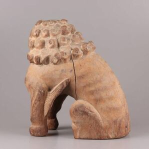 仏教美術 鎌倉時代 時代木彫 獅子 狛犬 置物 古作 時代物 極上品 初だし品 C5556の画像3