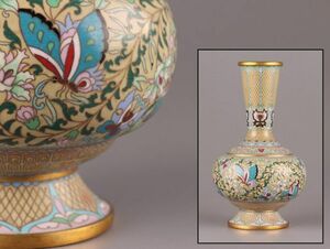 中国古玩 唐物 古七宝 七宝焼 花瓶 時代物 極上品 初だし品 C5678