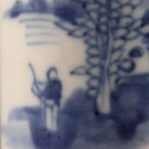 中国古玩 唐物 煎茶道具 染付 青華 巾筒 時代物 極上品 初だし品 C5811の画像7