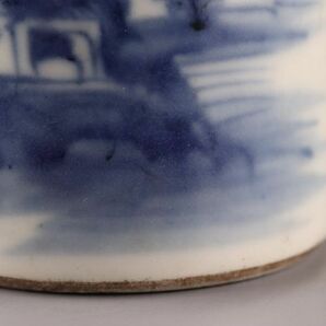 中国古玩 唐物 煎茶道具 染付 青華 巾筒 時代物 極上品 初だし品 C5811の画像8