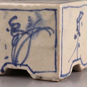 古美術 朝鮮古陶磁器 書道具 李朝 白磁 染付 水滴 時代物 極上品 初だし品 C5784の画像9