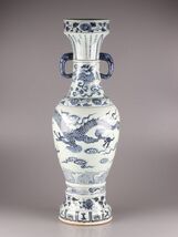 中国古玩 唐物 明代 古染付 花瓶 高さ90.5cm 時代物 極上品 初だし品 C5690_画像3