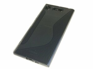 Xperia XZ1 SO-01K SOV36 701SO エクスペリア XZ1 S模様 S型 TPU ソフトタイプ ケース カバー クリアブラック