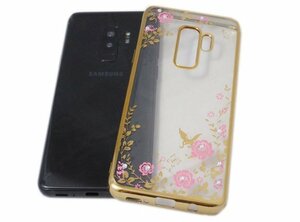 Galaxy S9+ SC-03K SCV39 Galaxy S9+ Plus Docomo au цветочный цветочный цветок TPU TPU Soft Cover Gold Gold