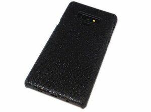 送料無料 Galaxy Note9 SC-01L SCV40 ギャラクシー docomo ドコモ AU ジャケット キラキラ ラメ入り PC ハード ケース カバー ブラック